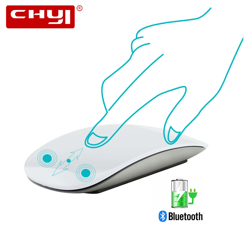 CHYI Bluetooth 5.0 Magic Wireless Mouse Аккумуляторная Сенсорный Ультра Тонкий Лазерный Мыши 1600