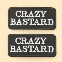 25pcs letters slogan applique patch embroidered crazy bastard words patches rectangle badge for backpack clothes diy crafts