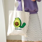 2021 новая милая многоразовая сумка для покупок с принтом авокадо, эко-сумка, женские холщовые сумки-тоуты, Мультяшные сумки-шопперы на плечо с принтом