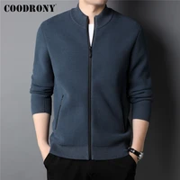 coodrony brand autumn winter thick warm turtleneck cardigan men clothing new arrival soft knitwear sweater coat jacket man c2138