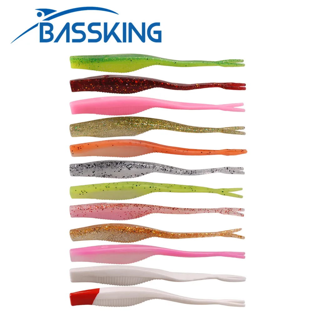 

BASSKING 8Pcs Soft Bait 125mm 6.2g Split Tail Fishing Lures Silicone Baits Artificial Lure Bait Pesca Wobbler Fishing Tackle
