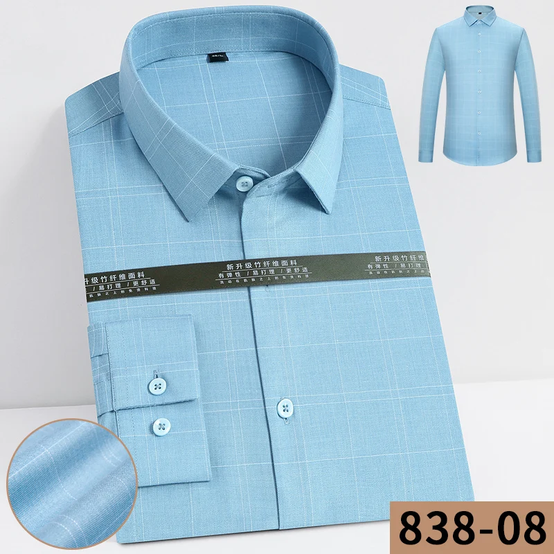 

Men's Work Casual Regular-fit Oxford Striped Plaid Checkered Shirts Single Patch Pocket Long-Sleeve Gingham Striped Shirt