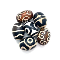 natural tibetan agate energy stone treatment dzi three eyed dzi agate religious handmade loose beads jewelry accessories 1 piece
