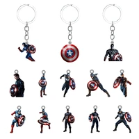 disney marvel avengers captain america epoxy resin keychain for backpack school bag pendant jewelry for boys men keychain xds555