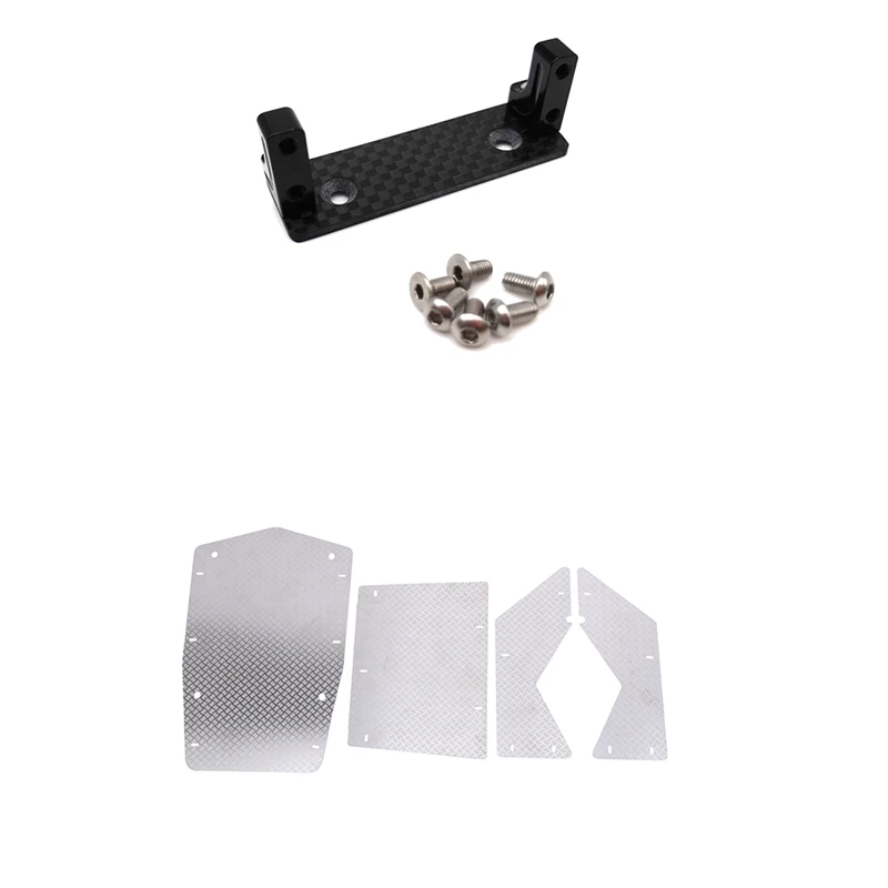 

2 комплекта радиоуправляемых запчастей для автомобиля: 1 набор сервоприводов с набором Противоскользящих пластин и 1 комплект капота двигат...