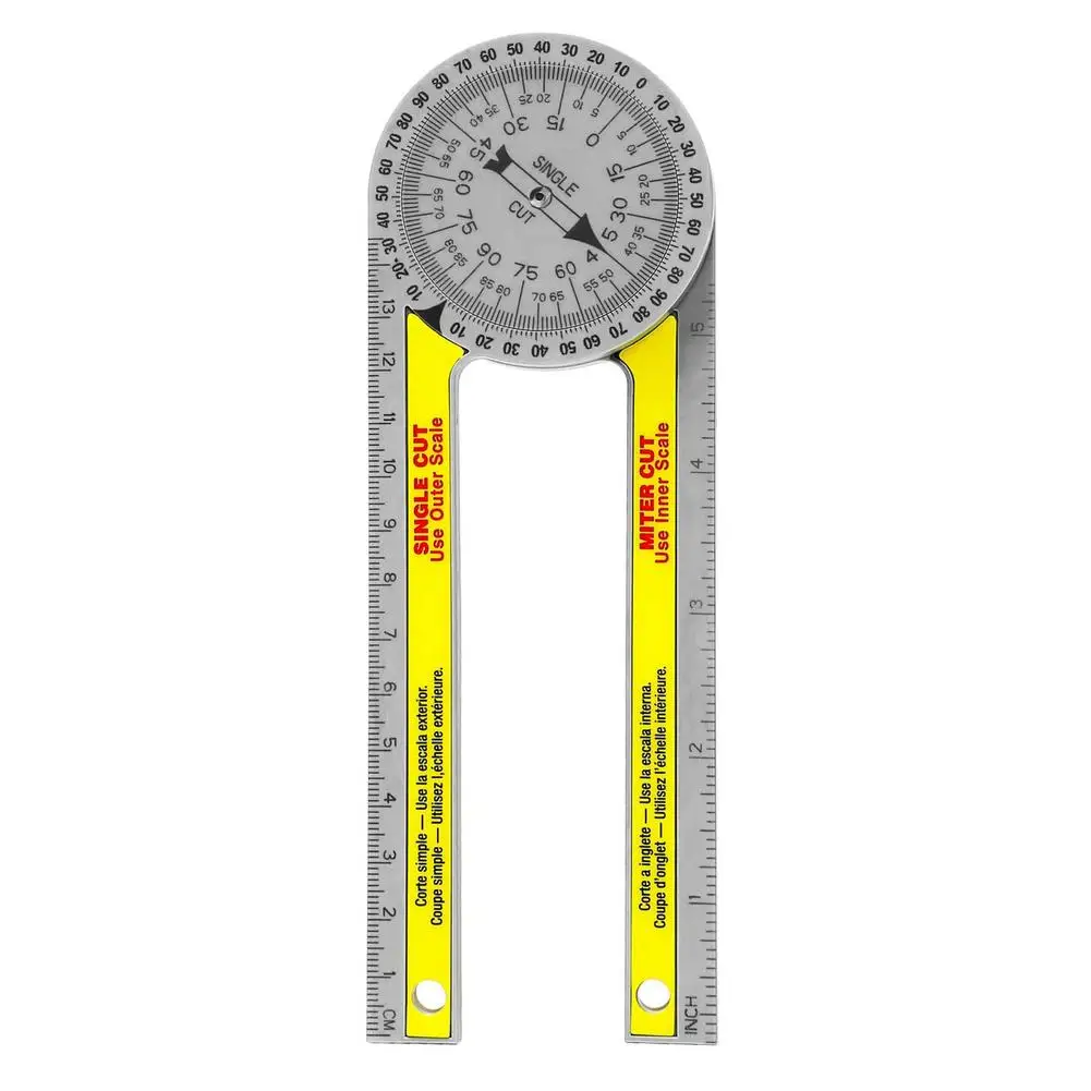

360 Degree Miter Saw Protractor Measuring Bubble Angle Finder Miter Gauge Goniometer Angle Finder Arm Measuring Ruler #W0