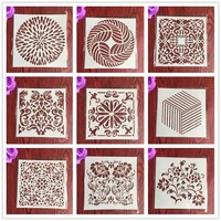 mandala 1pc 15 15cm mold diy home decoration drawing template laser cutting wall template painting tile tiles stencils