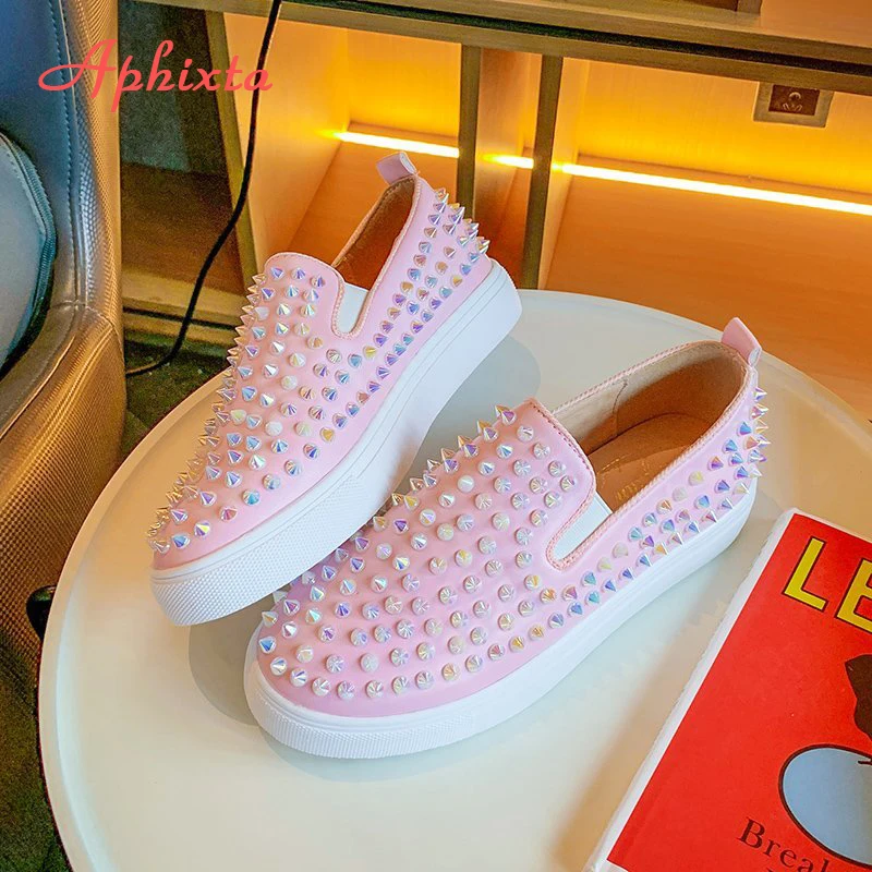 Туфли Aphixta женские на плоской подошве кожаные лоферы платформе Студенческая