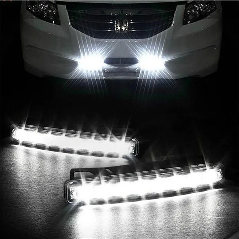 Новые 8 Светодиодный дневной светильник авто DRL Противотуманные фары дальнего