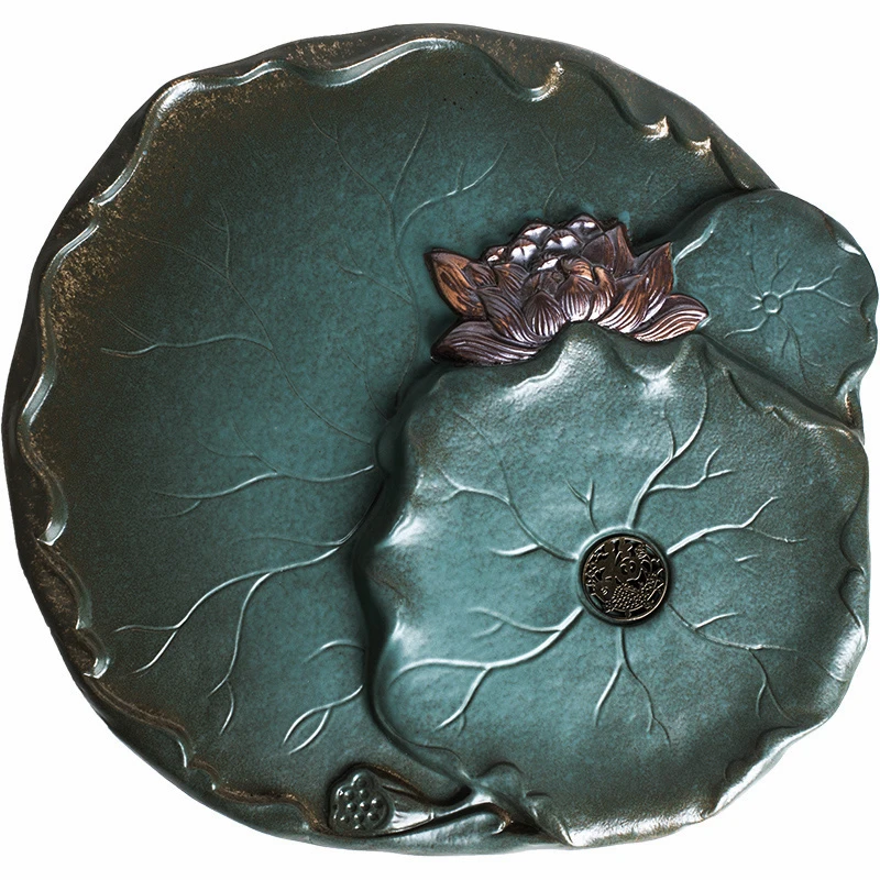 

Chinese Kung Fu Tea Set Tray Ceramic Lotus Table