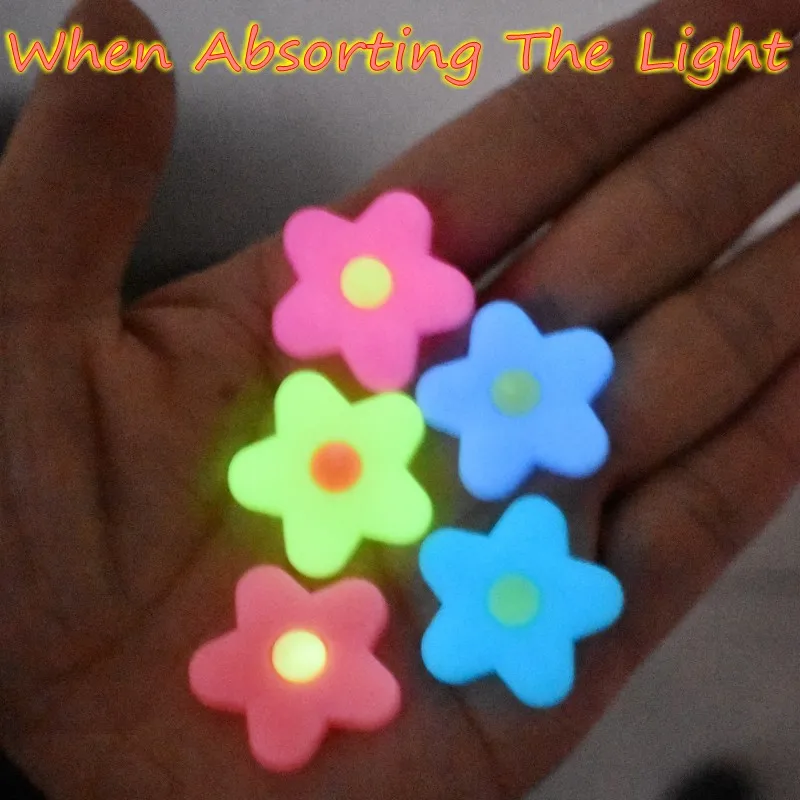 Дети 10 шт розовый/желтый/синий/фиолетовый цветы флуоресцентные аксессуары для