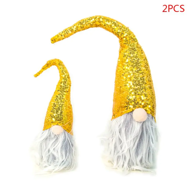2 шт./компл. Merry рождественское, с блестками шведский Санта гном плюшевая кукла Орнамент Ручной Работы эльф игрушка для отдыха дома вечерние Декор - Цвет: Цвет: желтый