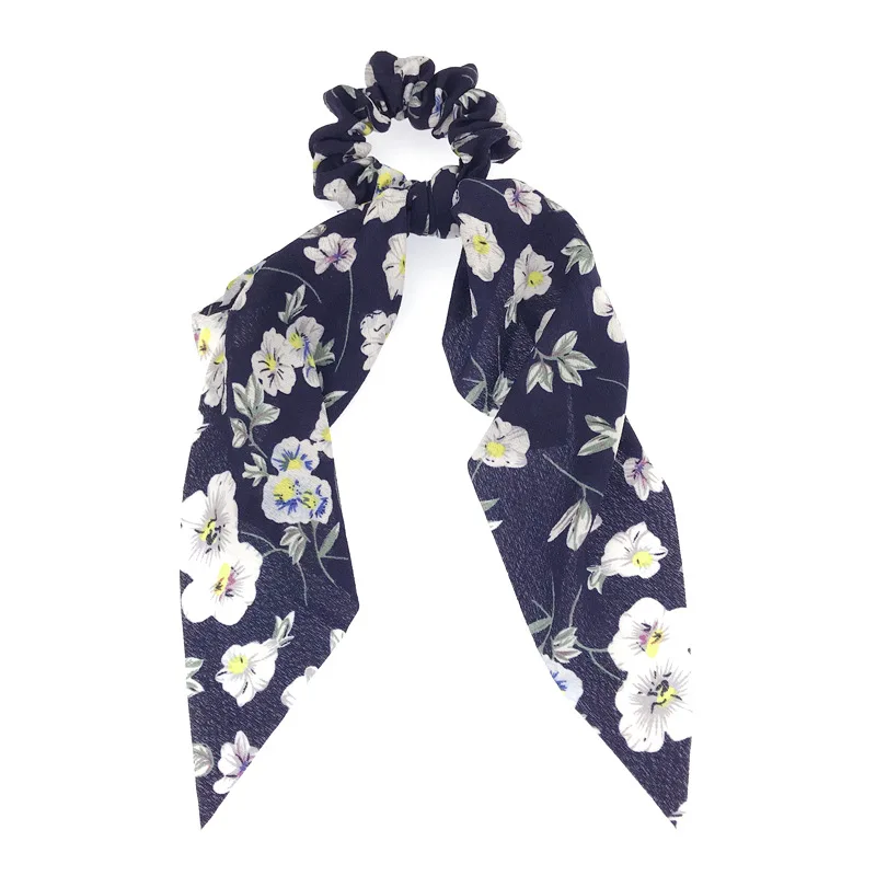 Модные резинки для волос в стиле ретро с цветочным принтом женские эластичные