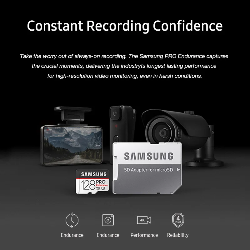 100% оригинальный SAMSUNG карты памяти MicroSD PRO выносливость 32G 100 МБ/с. 128 Карта SDXC SDHC C10 TF