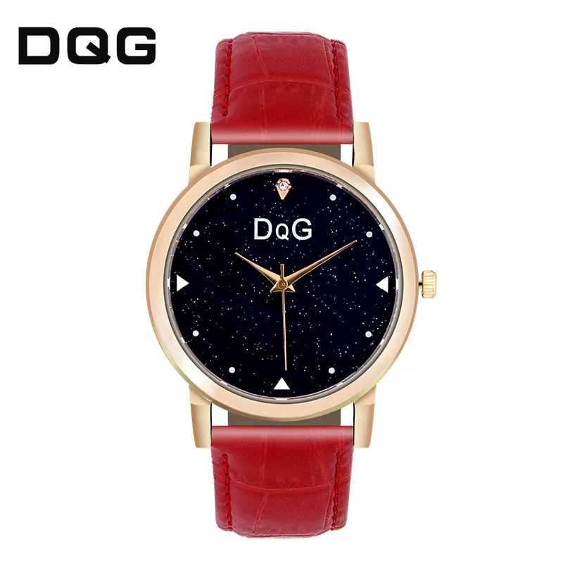 

DQG Starry Sky Explosion Blue Glass Classic Watch Fashion Ladies High-End Dial Belt Watch