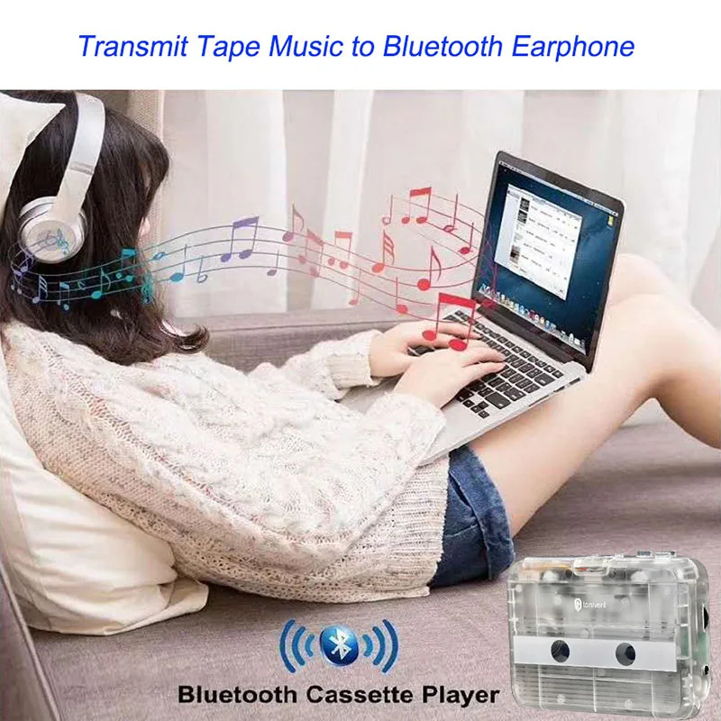 Портативный Автономный кассетный плеер с Bluetooth FM-радио Bluetooth-передатчик функцией