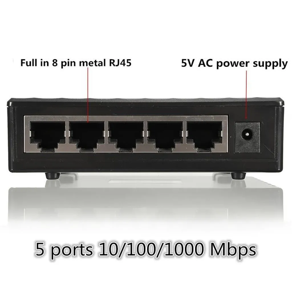 Новый 5-портовый мини-концентратор RJ45 для сетевого коммутатора Fast Ethernet