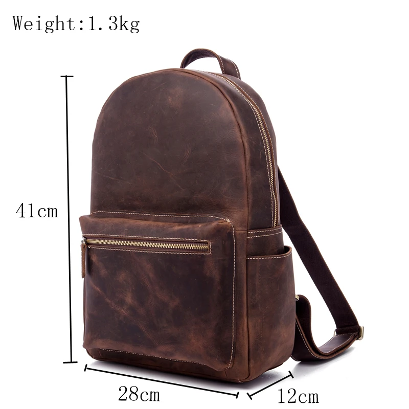 100% мужские рюкзаки из натуральной коровьей кожи винтажный студенческий рюкзак