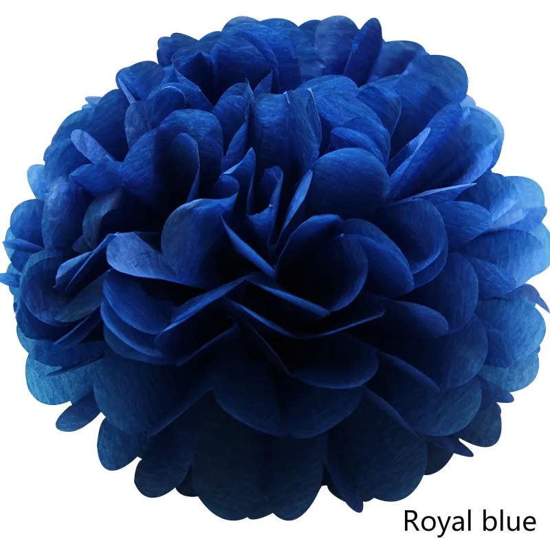 4/6/8/10/12/14/16 дюймов Декоративные Бумага Pom poms подвесной бумажный фонарик шары диаметром украшение на свадьбу День рождения Детская праздничная одежда; расходные материалы - Цвет: ZHQ Royal blue