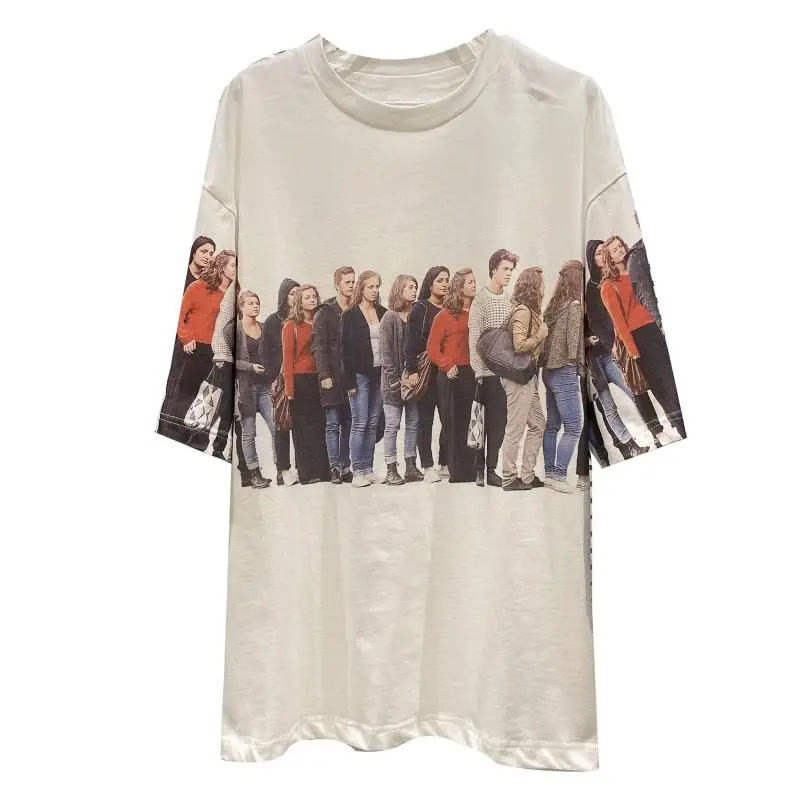 

2021 Summer T Shirt Trend Union Noon Printing Loose Round Neck Short Sleeve T-shirt Half Sleeve Female
