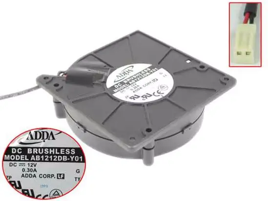 Охлаждающий вентилятор для сервера ADDA AB1212DB-Y01, постоянный ток 12 В, 120 А, 120x32 мм, 2 провода