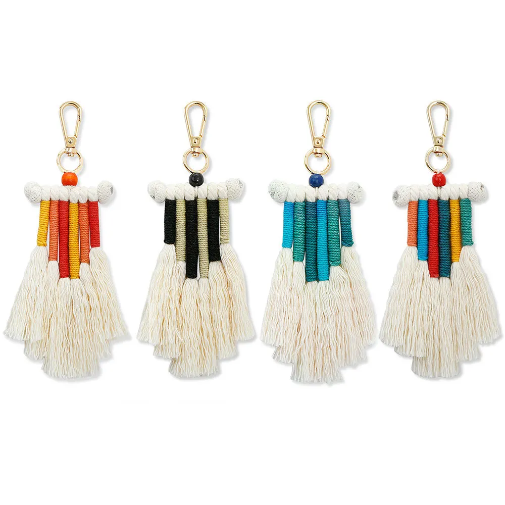 

New Creative Woven Handmade Keychain Bohemian Tassel Bag Pendant Jewelry Gift