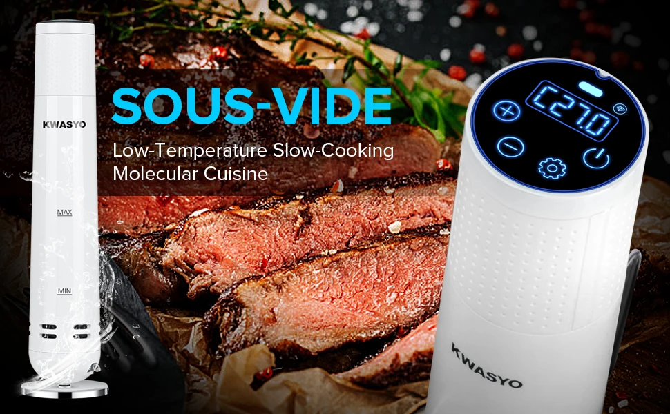 KWASYO, мультиварка, вакуумная, медленная, Sous Vide, пищевая плита, 1000 Вт, мощный, погружной, циркулятор-Wifi, приложение, умное управление, таймер, дисплей