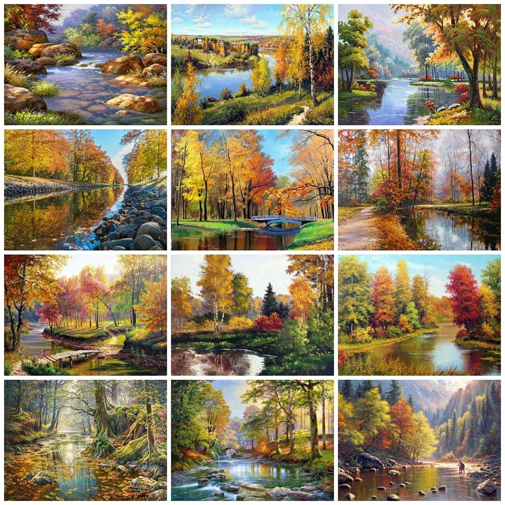 

EverShine Алмазная мозаика Озеро 5D DIY Алмазная живопись естественный вышивка крестом стразы искусство бисером картина комплекты декор для дома