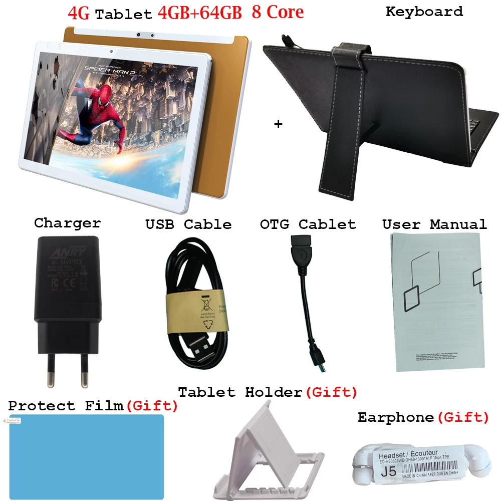 Add Keyboard ANRY, 10,1 дюймов, 4G, LTE, Phablet MTK 6737, четыре ядра, Android 7,0, телефонные звонки, планшеты, ПК, 1280*800, FHD ips, 4 Гб ram, 64 ГБ rom, gps - Комплект: Add Keyboard