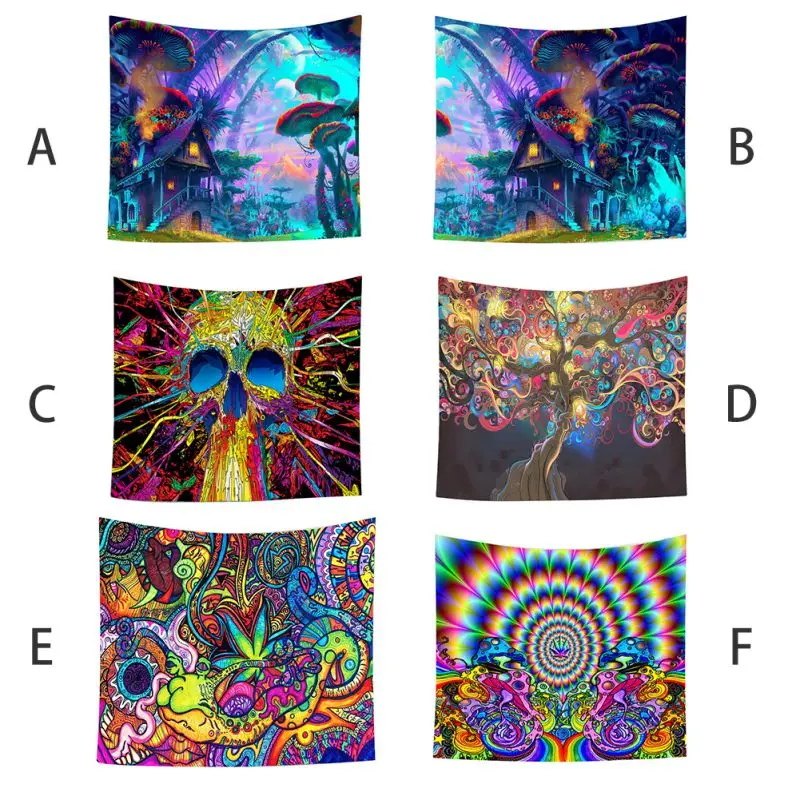 Цветной Триппи тканевый гобелен спальня гостиная одеяло домашний декор