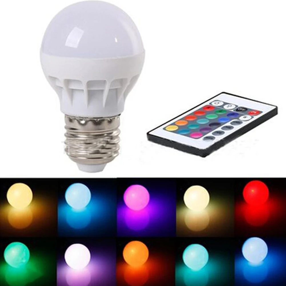 

E27 E26 B22 Smart Control Lamp Led RGB Light Dimmable 3W RGBW Led Lamp Colorful Changing Bulb Led Lampada RGBW White Decor Home