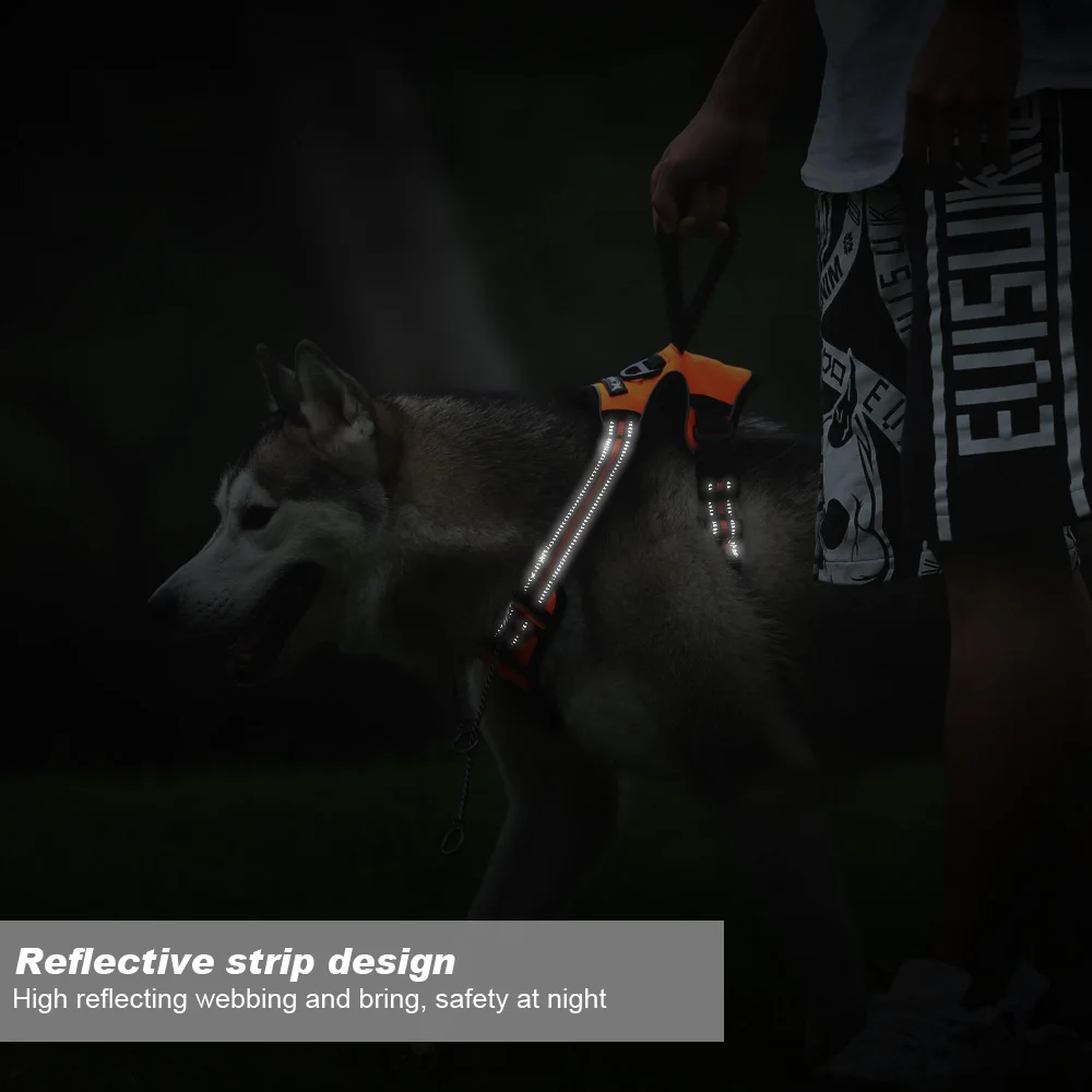 1000D шлейка из ткани Оксфорд для собак с эластичной ручкой Регулируемый жилет