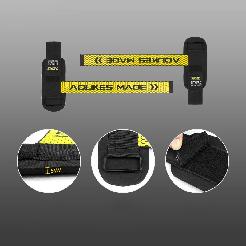 

AOLIKES 2PCS Sports Wrist Protector Booster Belt Grip Belt Weight Training Silicone Non-Slip Wrist Sleeve Wrist Strap