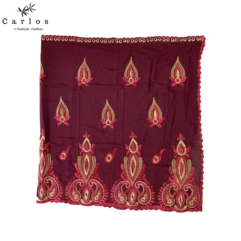 

2021 New African Women Scarfs muslim embroidery soft cotton big scarf for shawls wraps pashmina