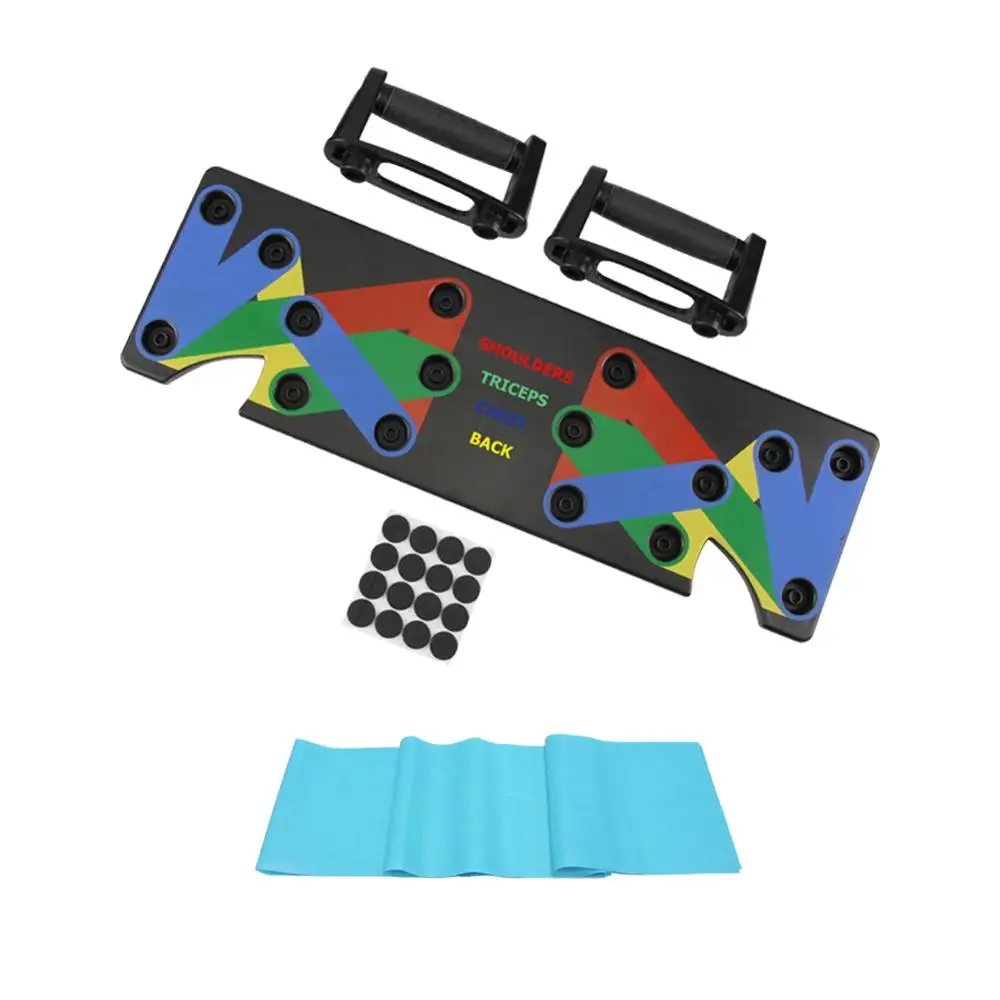 handle with band Push Up стойка доска 9 в 1 Бодибилдинг Фитнес инструменты для упражнений Мужчины Женщины пуш-ап подставки для тренажерного зала тела обучение Прямая - Цвет: handle with band