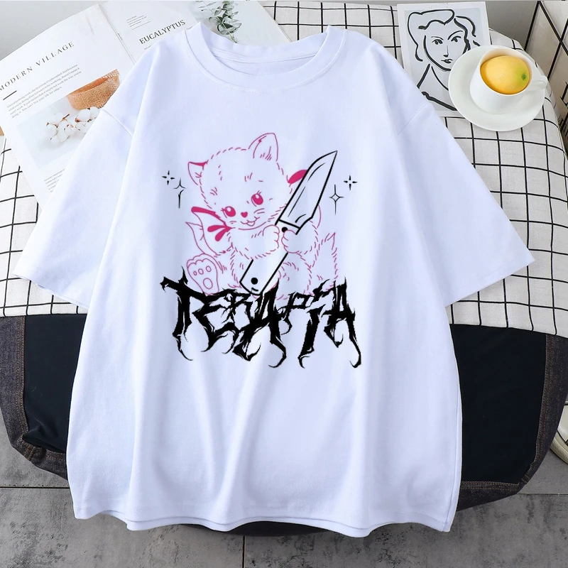 Футболка женская в японском стиле милая винтажная уличная одежда Харадзюку