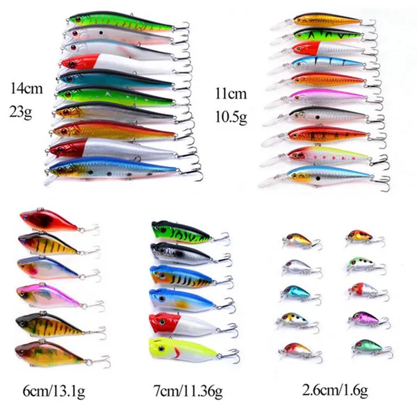 42PCS ZH0003 10-141 шт./лот смешанные рыболовные приманки набор ложка, мягкие приманки для рыбалки приманки комплект Поппер блесна искусственная приманка комплект - Цвет: 42PCS ZH0003