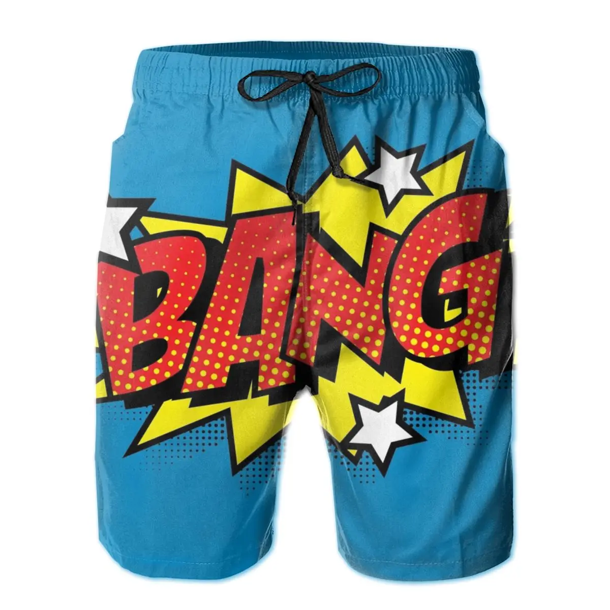 

Men Sweatpants Bang Pop Art Surfing Beach Board Swim Trunks Sport Quick Dry Mesh Casual Pretty Funny wow Short for Adult