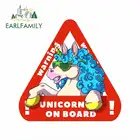 EARLFAMILY 13 см x 13 см для единорога на борту Авто Наклейка Мода Аниме водонепроницаемый 3D виниловый материал наклейки для автомобиля JDM