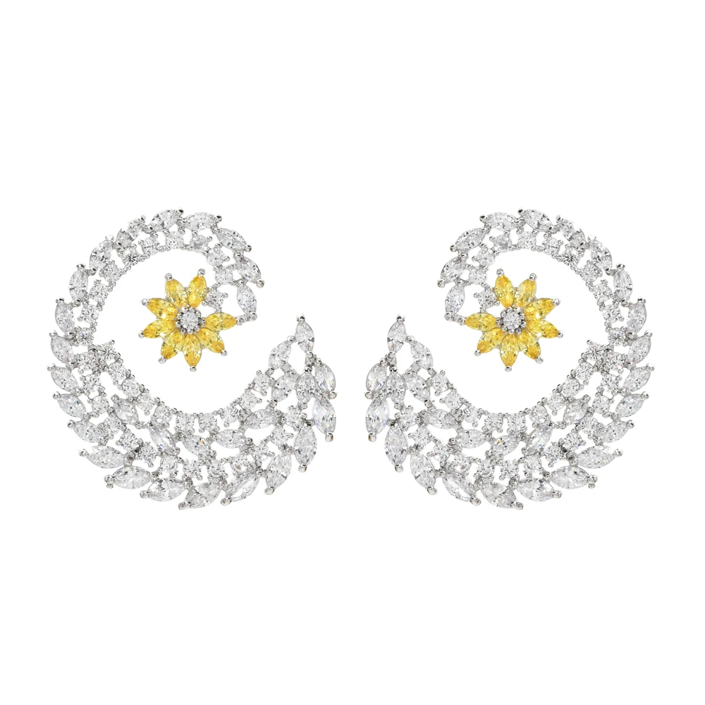 

European and American fashion temperament AAA zircon earrings female/girl wedding party new bride jewelry gift ER-449