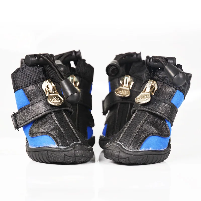 Водонепроницаемые зимние черные ботинки для собак йоркширов нескользящие