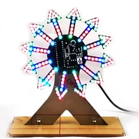 diy electronic kit colorful led music sound control ferris wheel sodering kit spectrum remote control 21kind flashing 16cm