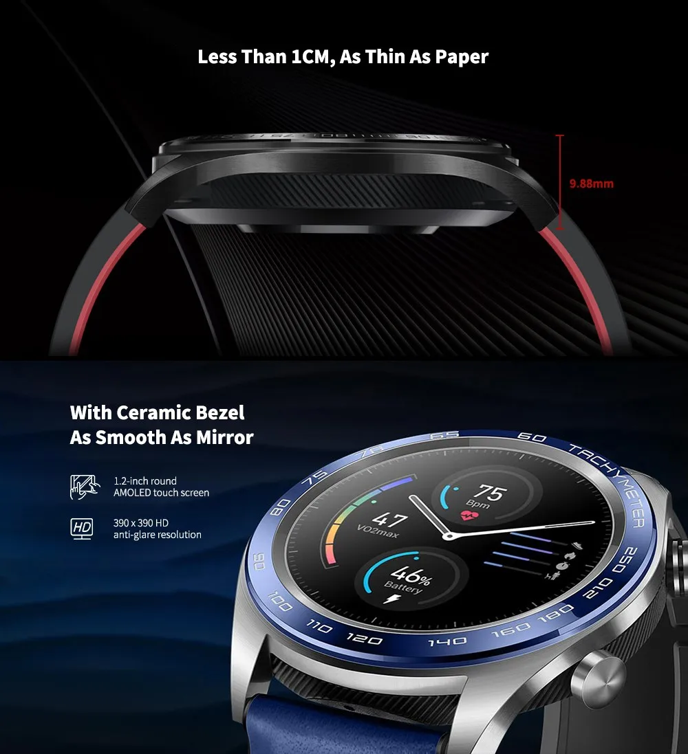 Смарт-часы huawei Honor Magic, фитнес-трекер с пульсометром для сна, бега, велоспорта, плавания, горного gps 1," AMOLED NFC Smartwatch