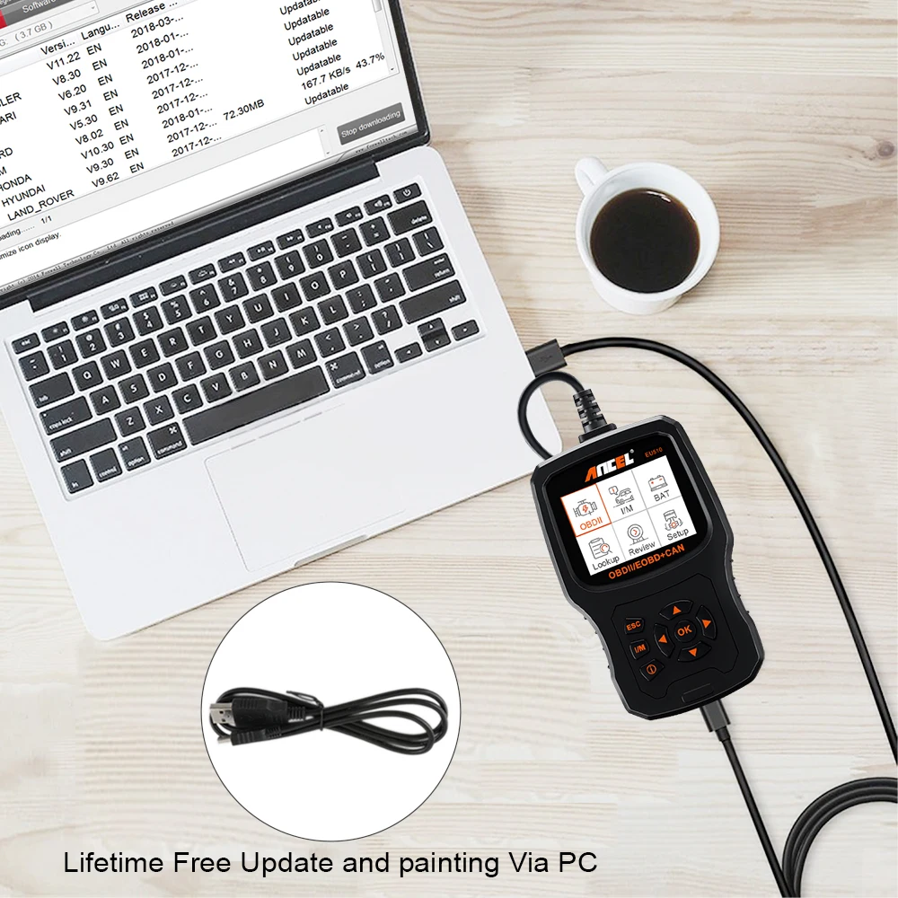 ANCEL EU510 OBD2 сканер автомобильный диагностический инструмент для Renault Citroen Peugeot, opel VW автомобильный аккумулятор тестер код ридер OBD2 авто