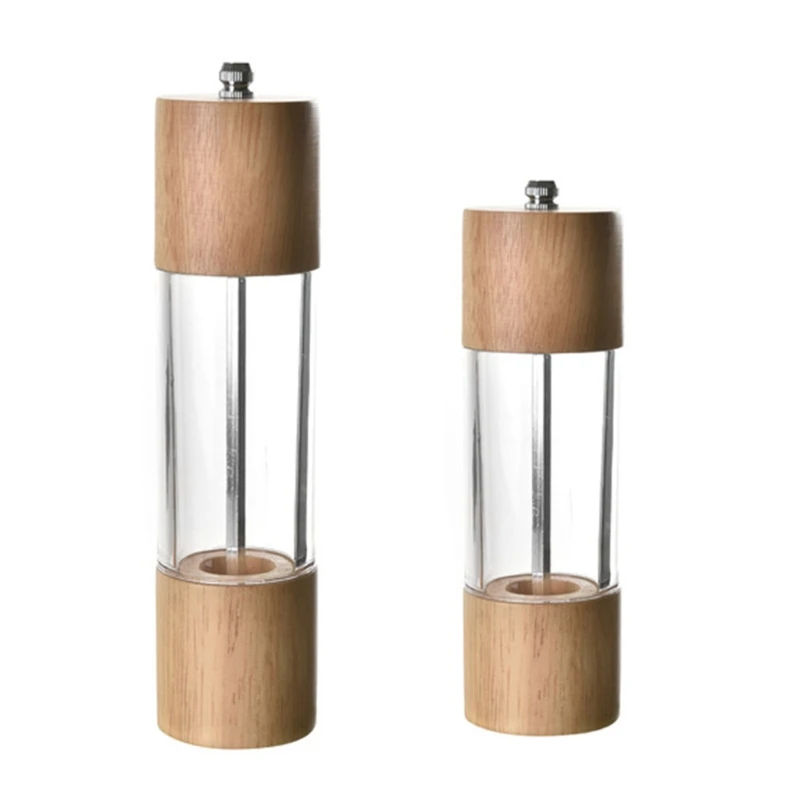 

D7WA 2 Pieces Pepper Grinder Transparent Pepper Mill Salt Grinding Multi Purpose Seasoning Bottle Cruet Kitchen Tools 2 Sizes