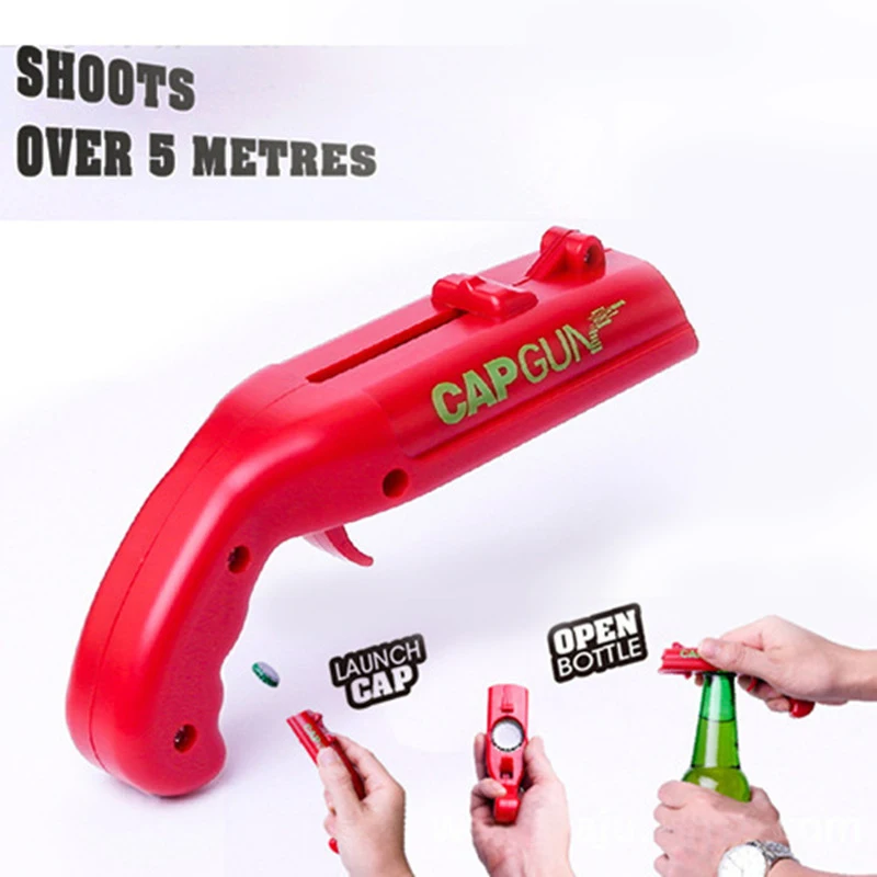 Portable Beer Opener Cap Gun Bottle Bottles Open Capgun Drink Opening Shooter Bar Outdoor Celebration Tools | Дом и сад
