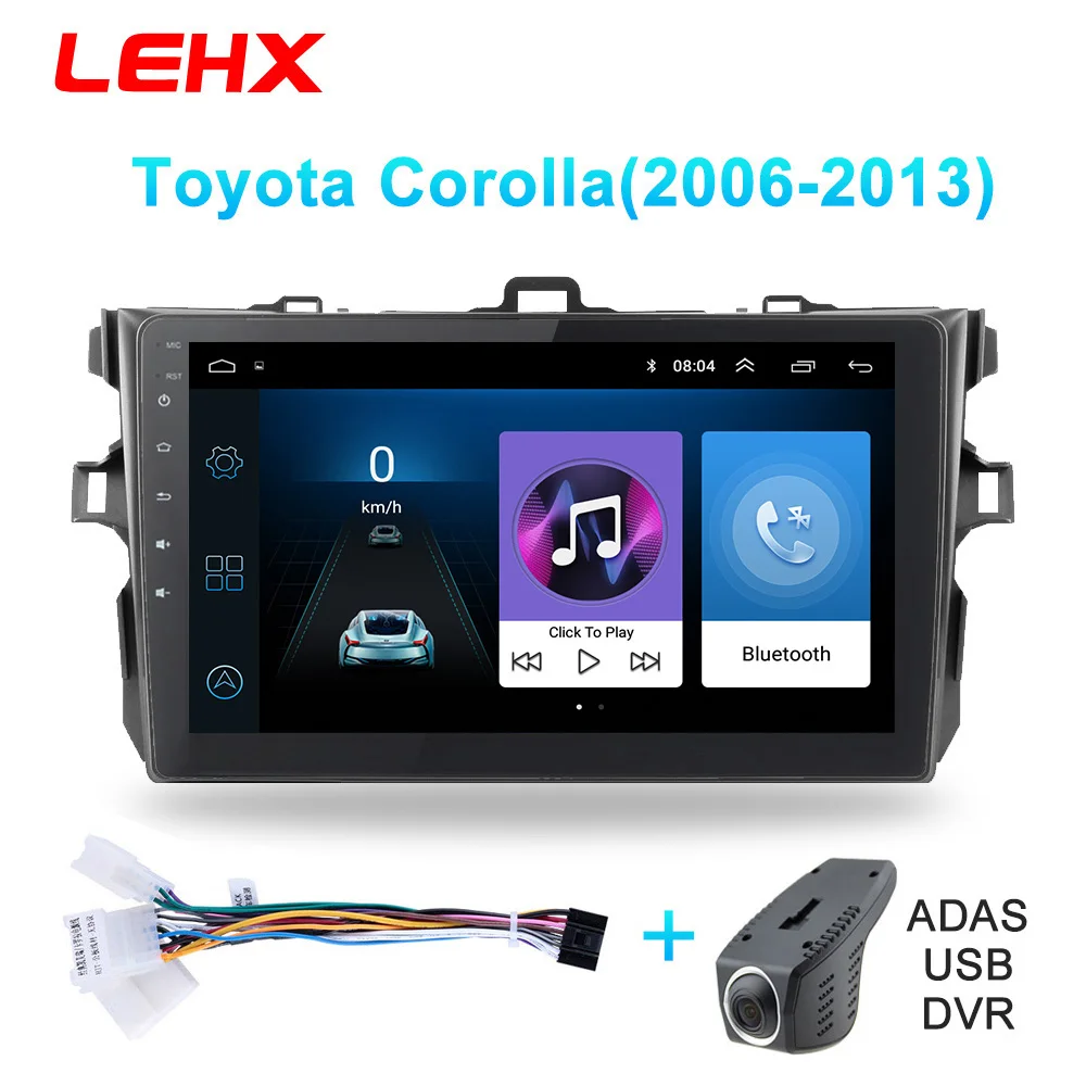 LE901A-small-dvr LEHX автомобильный Android 8,1 Радио мультимедийный плеер навигация gps для Toyota Corolla E140/150 2006 2007-2013 навигация wifi - Цвет: LE901A-small-dvr