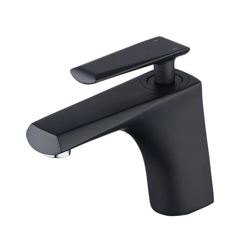 

QUANXUNHE Basin Faucet Bathroom Sink Mixer White Gold Brass Hot&Cold Sink Faucet Single Hole Deck Mounted Wash Basin Water Taps