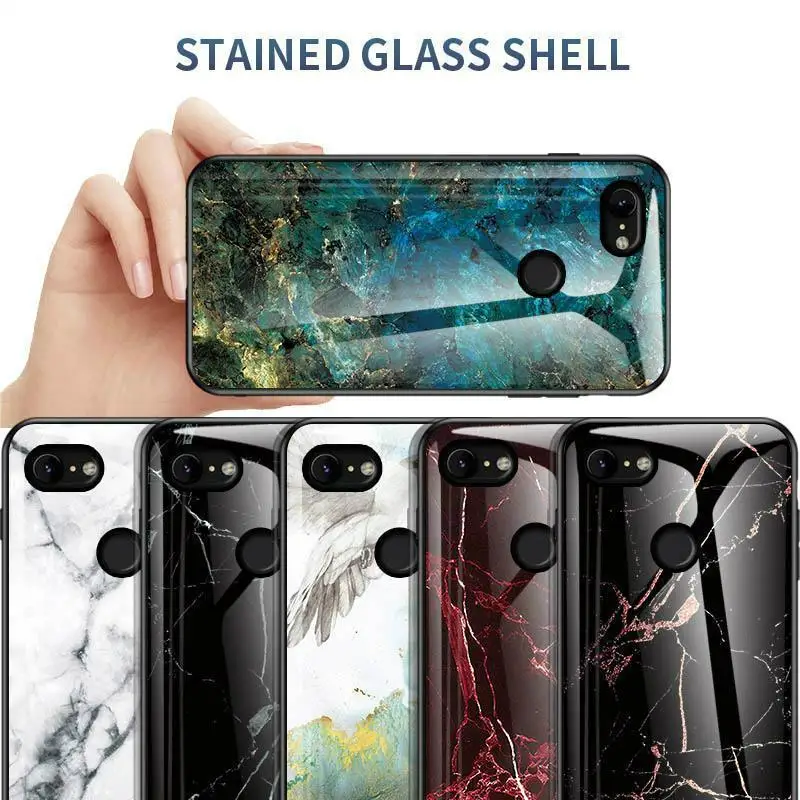 Мраморный камень шаблон Чехлы с закаленным стеклом для Google Pixel 4XL 3XL 2XL Защитные