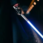 Световой меч с двойными краями, металлическая ручка, RGB, косплей, лазерный меч, 7 цветов, изменение светодиодный, переключаемый звук и светильник, игрушки для полного подарка